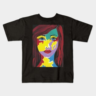 ABSTRACT Style Pretty Woman Painting Kids T-Shirt